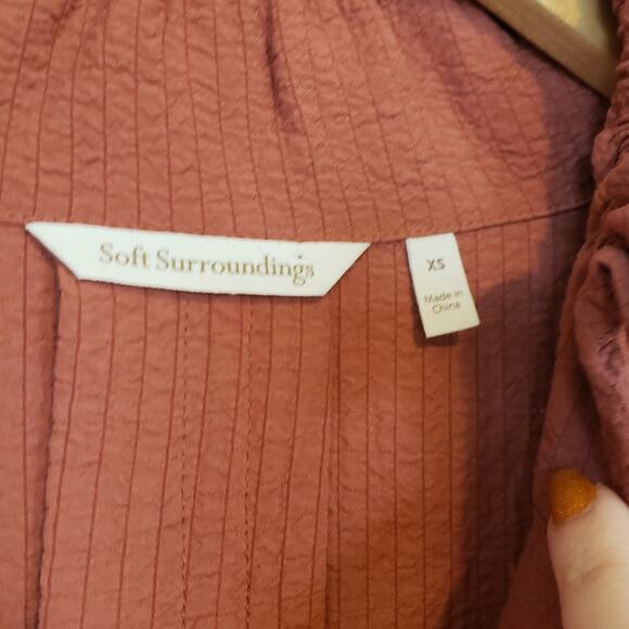 Soft Surroundings Plein Air Button Down Lagenlook Collared Tunic Top Women XS - Picture 10 of 11